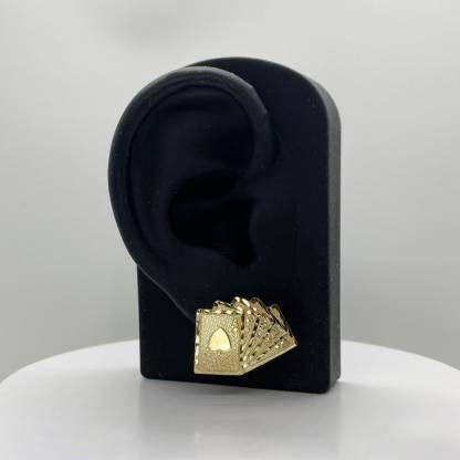 Poker Playing Cards Royal Flush Lucky Stud Push Back Earrings 