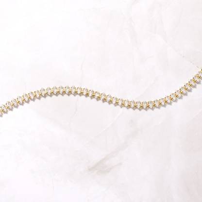 Gold Plated Tennis Chain Diamond Bracelet 