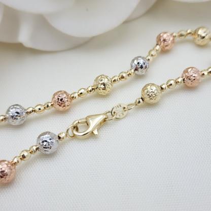 Bead Chain Diamond Cut Bracelet Gold Plated Bracelet
