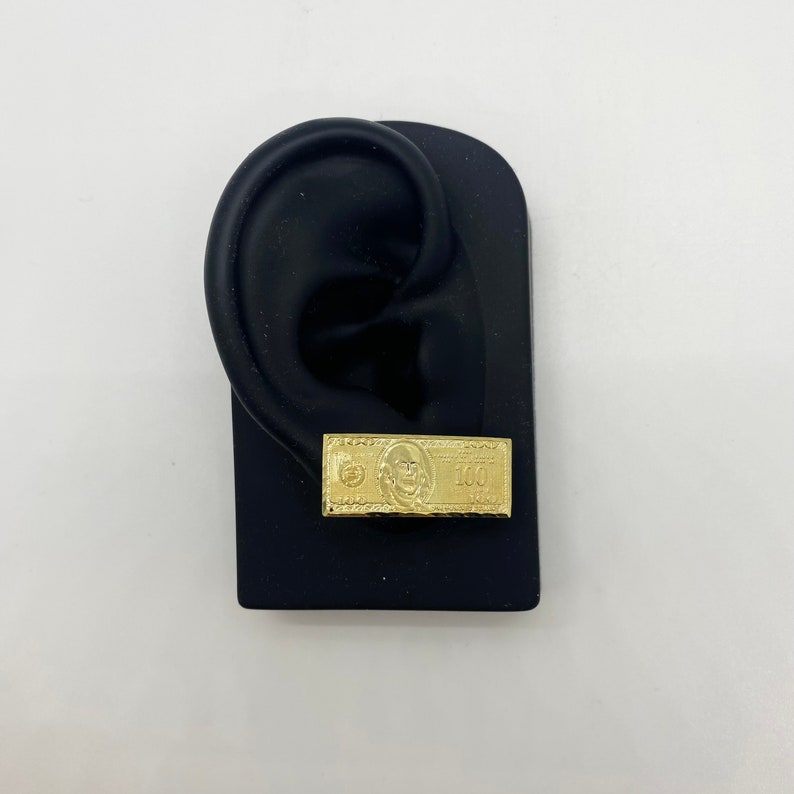 Hundred Dollar Benjamin $100 Bill Money Stud Earrings