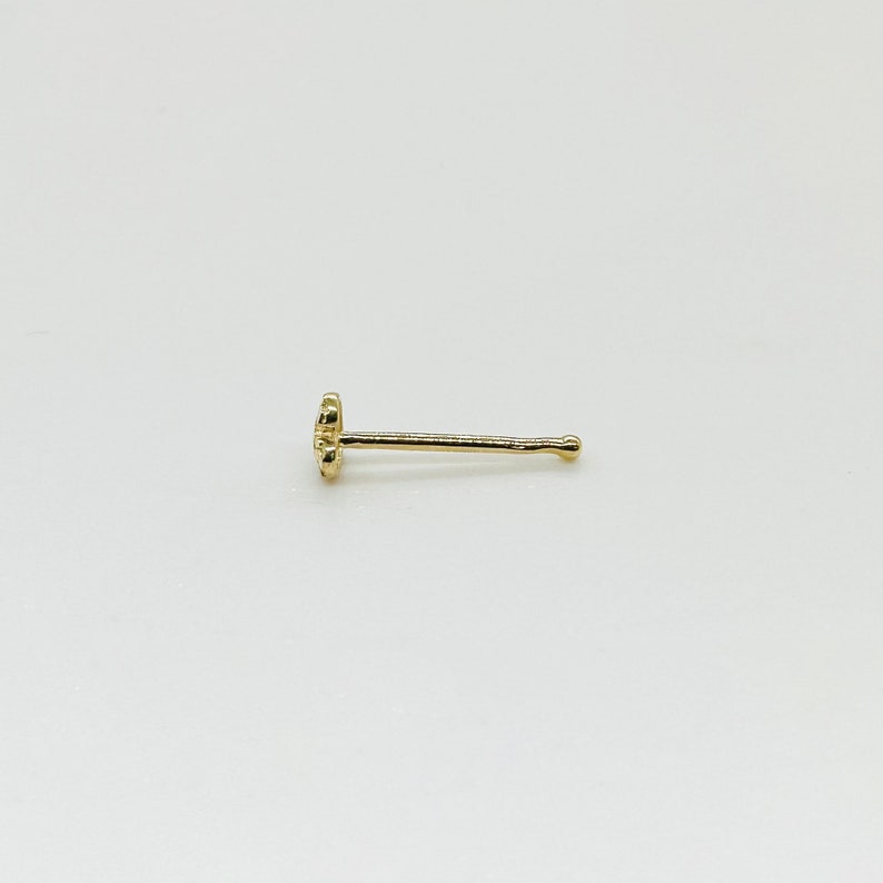 Gold Plated Vintage Nugget Style Ball End Stud Nose Ring