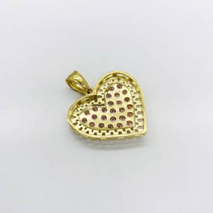 Pink White Rollie Style Heart CZ Love Pendant Charm Rolex Chain Necklace