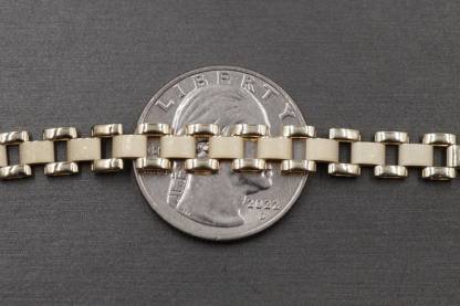 Rolex Style Link Chain Gold Plated Bracelet 5.3mm 6.3mm Width