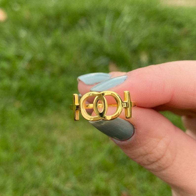 Lesbian Ring Gold Plated Personalized Engraved Ring LGBT Pride Ring