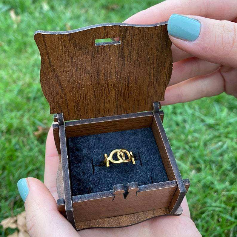 Lesbian Ring Gold Plated Personalized Engraved Ring LGBT Pride Ring