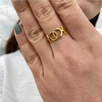 Lesbian Ring Gold Plated Personalized Engraved Ring LGBT Pride Ring
