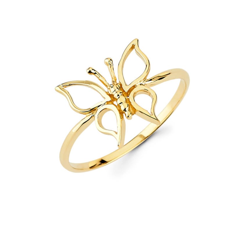 Butterfly Ring Personalized Gold Plated Engraved Ring 