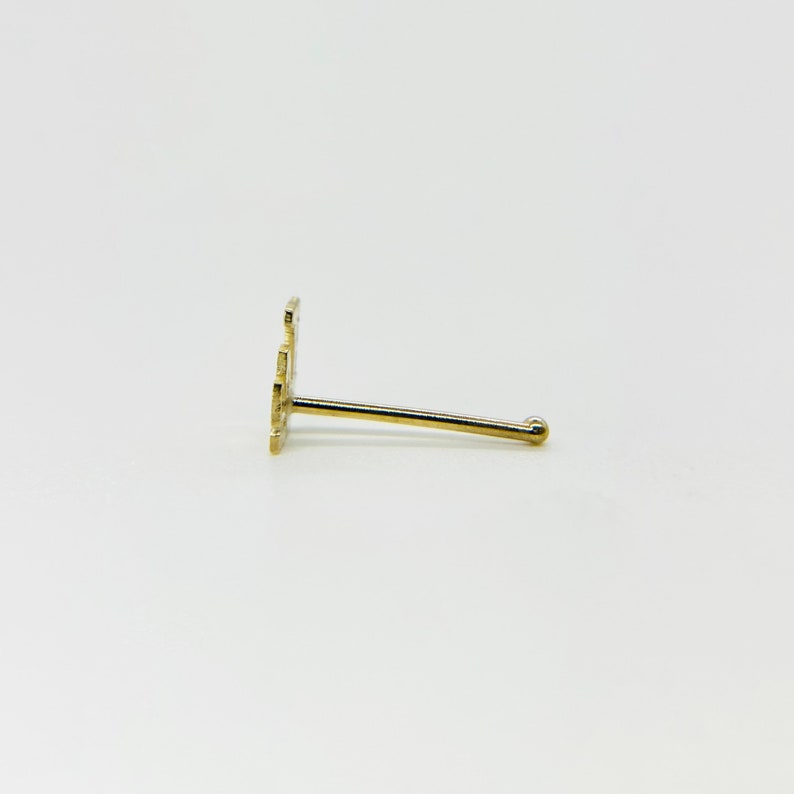 Gold Plated Initial Letter Alphabet Ball End Stud Nose Ring