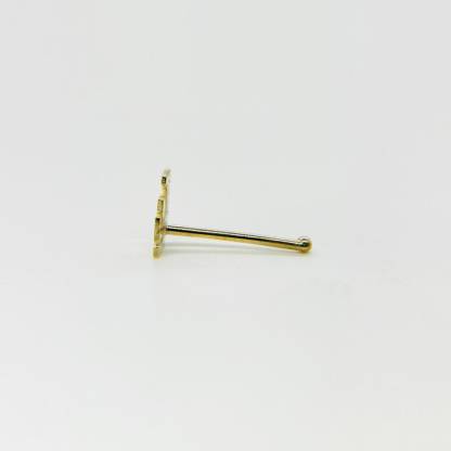 Gold Plated Initial Letter Alphabet Ball End Stud Nose Ring