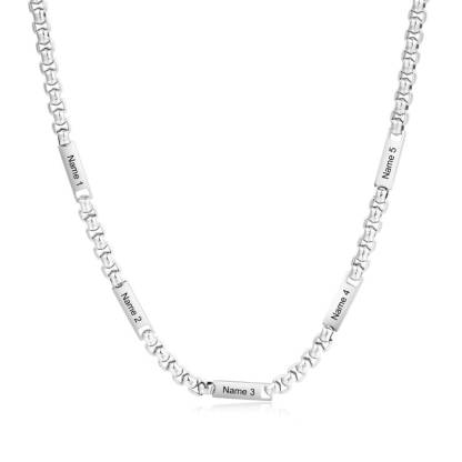 1-5 Names Necklace Personalized Gold Plated Mens Name Necklace