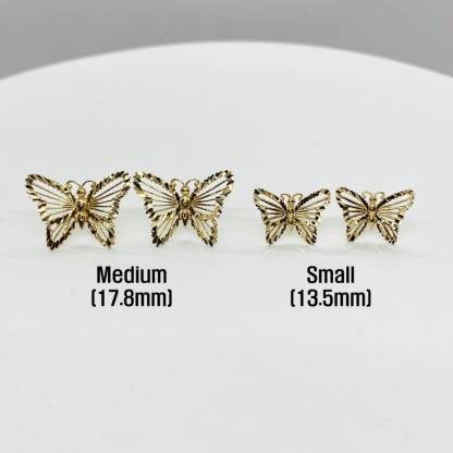 Gold Plated Butterfly Stud Earrings