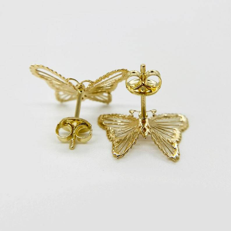 Gold Plated Butterfly Stud Earrings