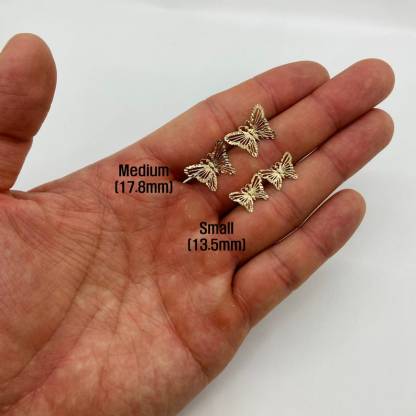 Gold Plated Butterfly Stud Earrings