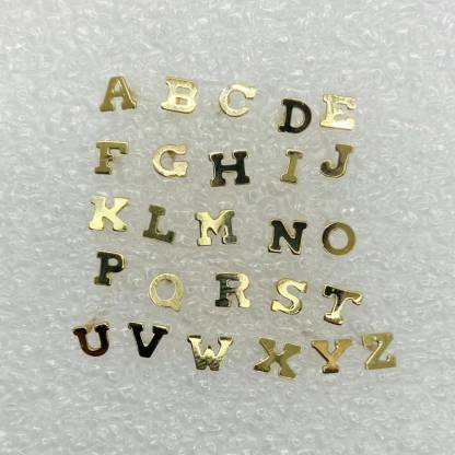 Gold Plated Initial Letter Alphabet Ball End Stud Nose Ring