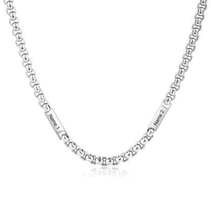 1-5 Names Necklace Personalized Gold Plated Mens Name Necklace