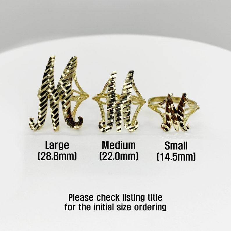 Personalized Cursive Letter Monogram Ring Custom Initial Ring