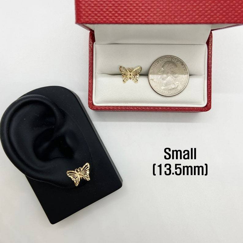 Gold Plated Butterfly Stud Earrings