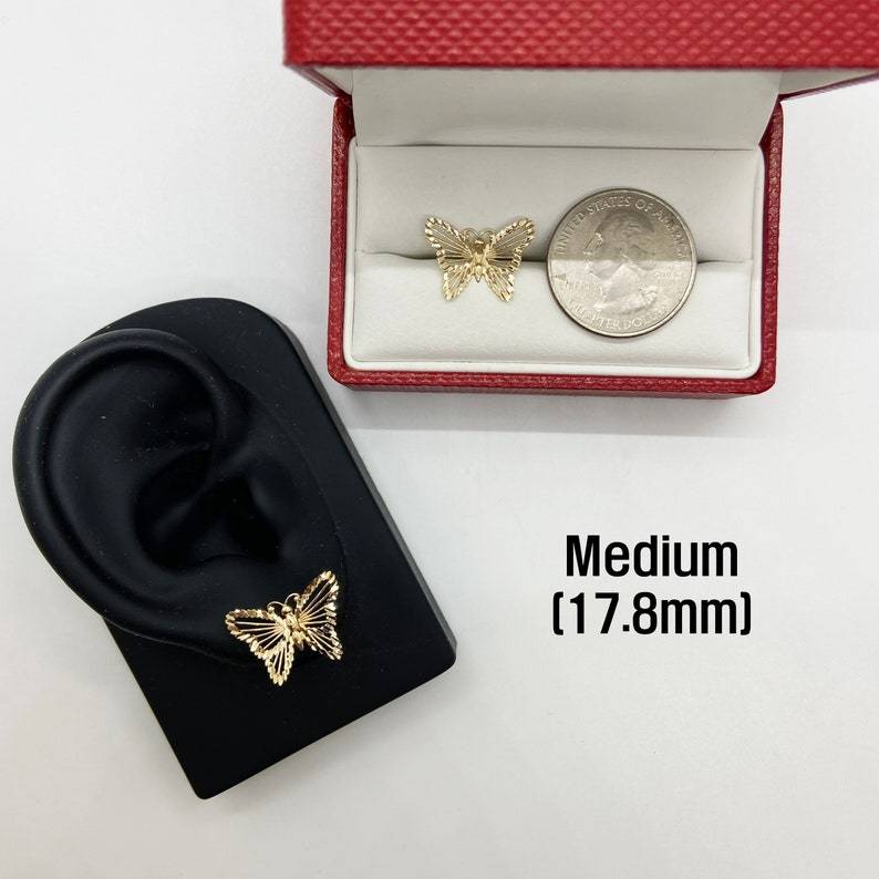 Gold Plated Butterfly Stud Earrings