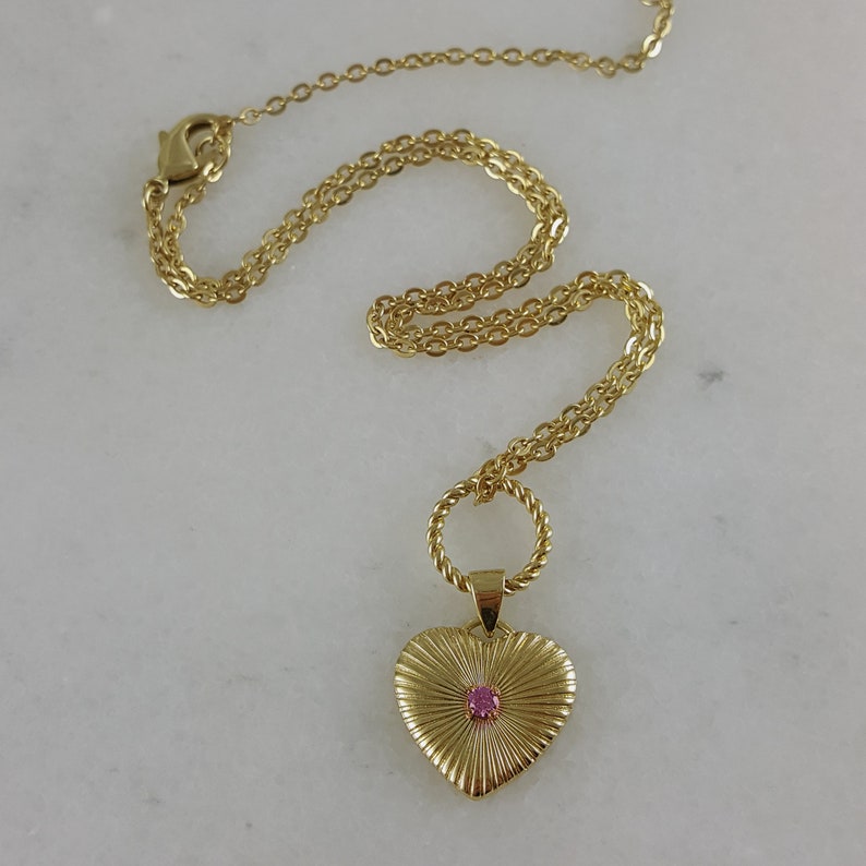 Heart Shape Necklace Custom Birthstone Necklace