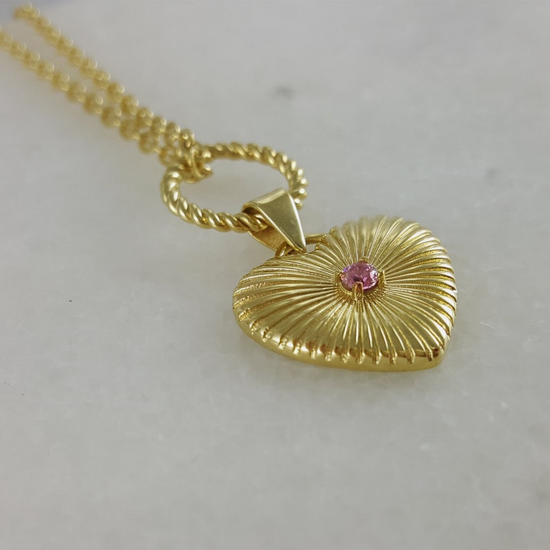Heart Shape Necklace Custom Birthstone Necklace