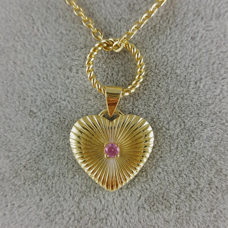 Heart Shape Necklace Custom Birthstone Necklace