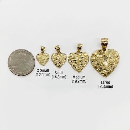 Nugget Heart Charm Pendant Gold Plated Necklace