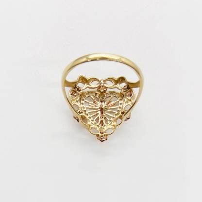Jesus Christ Cross Crucifix Crucifixion Rose Heart CZ Ring Personalized Engraved Ring 