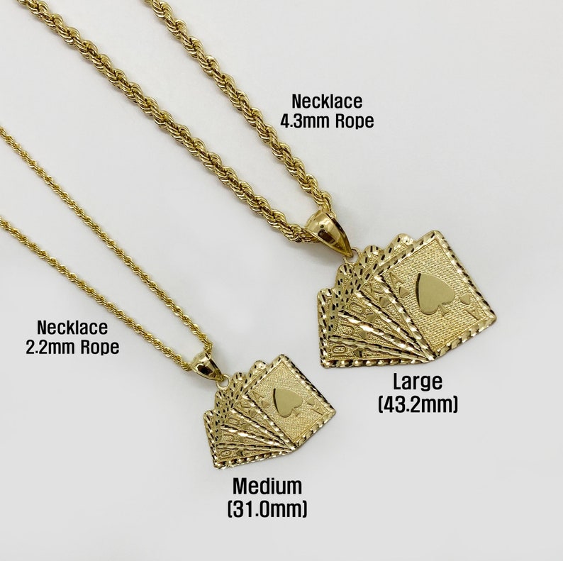 Poker Playing Cards Royal Flush Lucky Pendant Charm Necklace