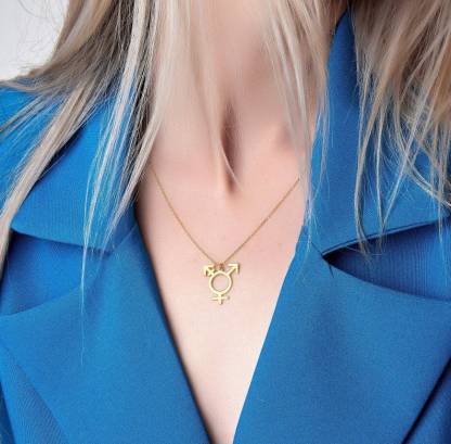 Transgender Symbol Necklace Gold Plated Necklace LGBT Pride Necklace
