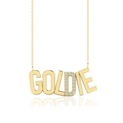 Diamond Name Necklace Irregular Personalized Name Necklace