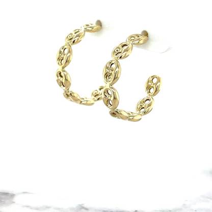 Puffed Mariner C-Hoop Earings with Push Back Clasp
