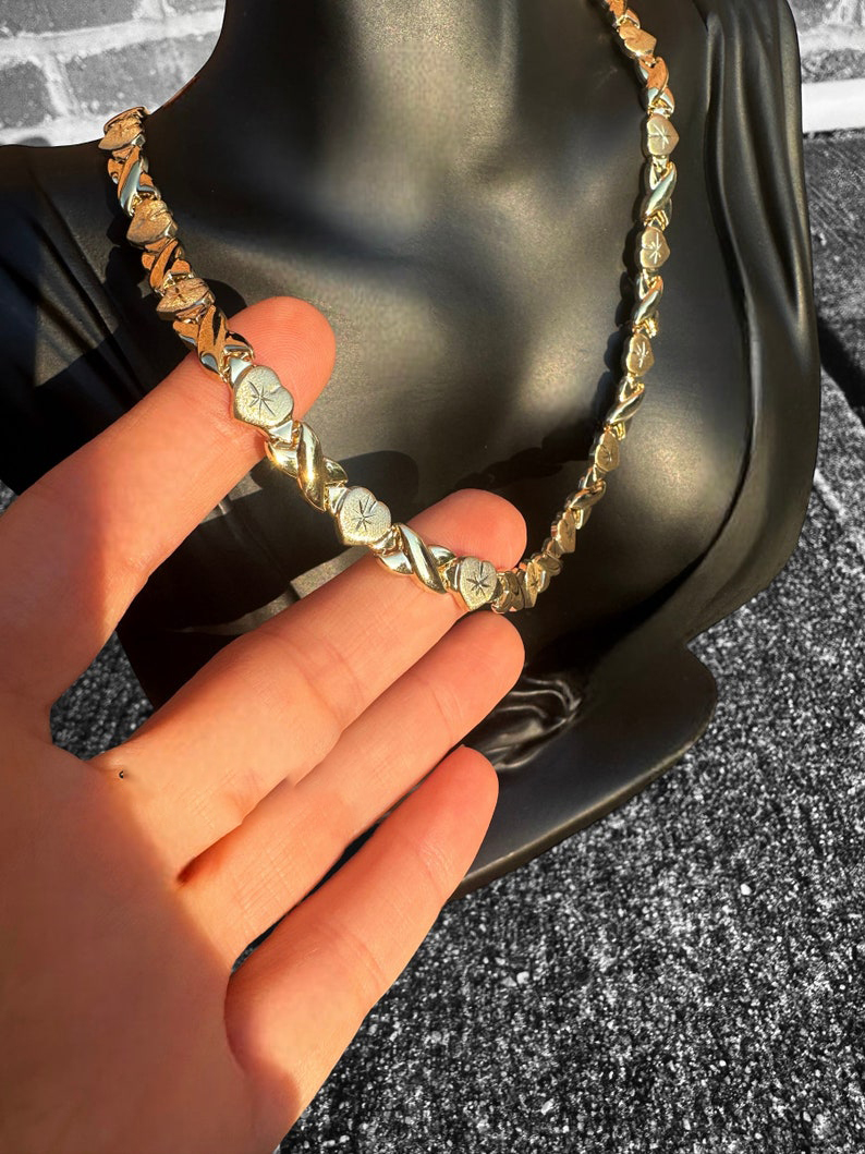 Heart XOXO Chain GOld Plated Classic Necklace And Bracelet