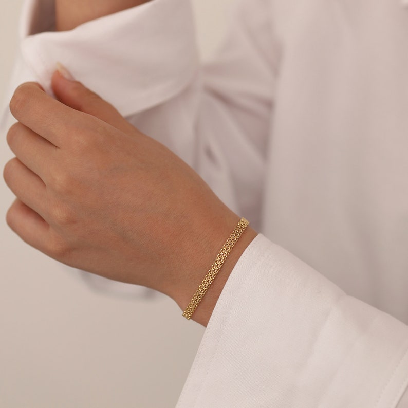 Bismarck Classic Chain Link Bracelet Gold Plated Vintage Bracelet
