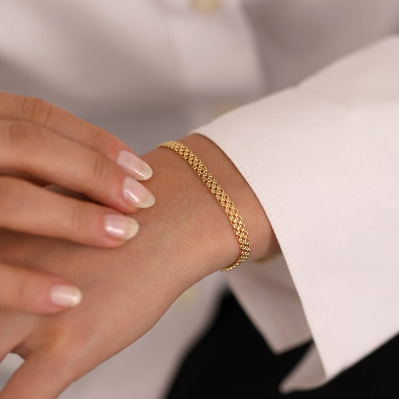 Bismarck Classic Chain Link Bracelet Gold Plated Vintage Bracelet