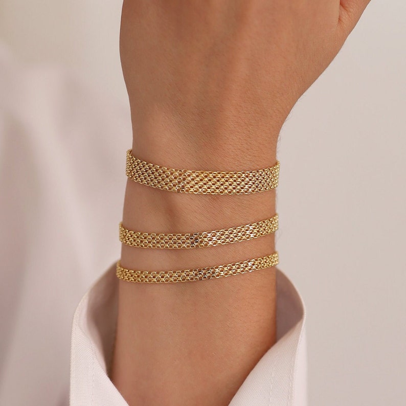 Bismarck Classic Chain Link Bracelet Gold Plated Vintage Bracelet