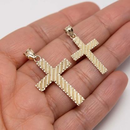 Textured Cross Pendant Faith Necklace