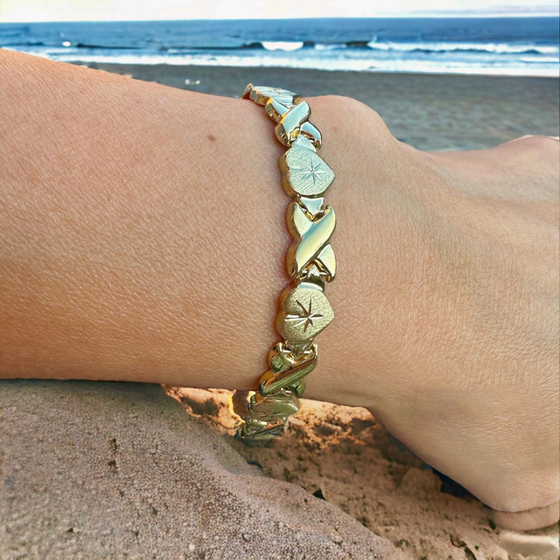 Heart XOXO Chain GOld Plated Classic Necklace And Bracelet