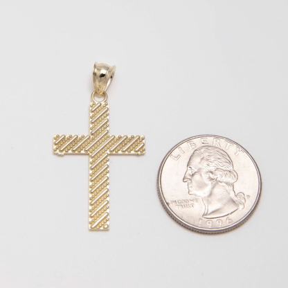 Textured Cross Pendant Faith Necklace
