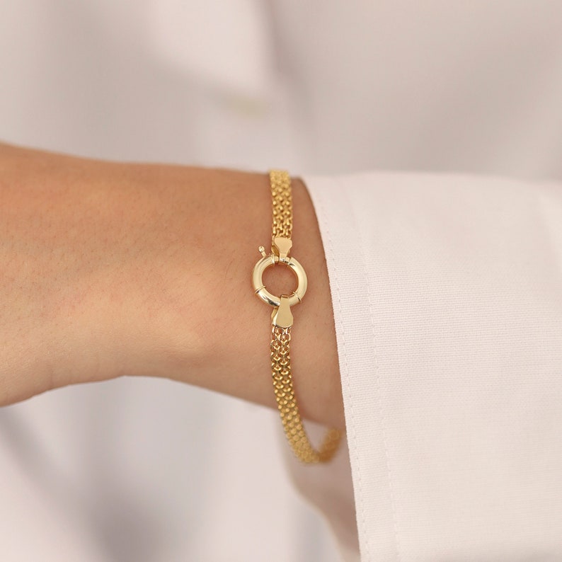 Bismarck Chain Bracelet 5.5mm Gold Plated Bracelet