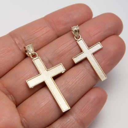 Textured Cross Pendant Faith Necklace
