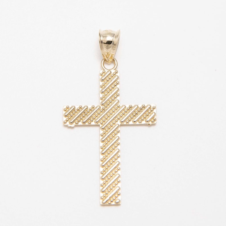 Textured Cross Pendant Faith Necklace