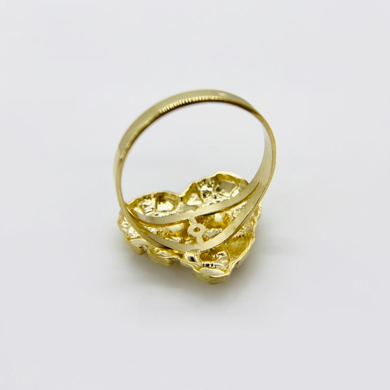 Vintage Nugget Diamond Cut Heart Love Ring