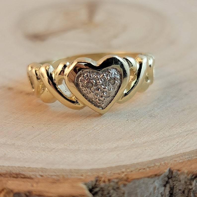 Xoxo Gold Plated Heart Ring Personalized Engraved Ring