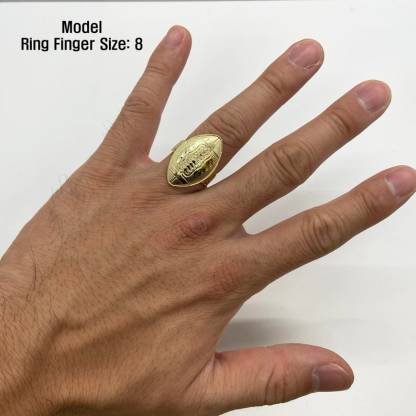 Football Diamond Cut Ring Personalized Engraved Ring