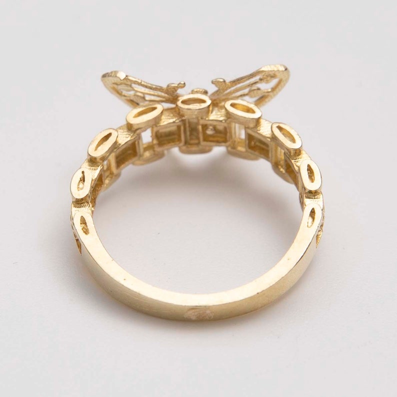 Rolex Style Butterfly Ring Custom Engraved Ring