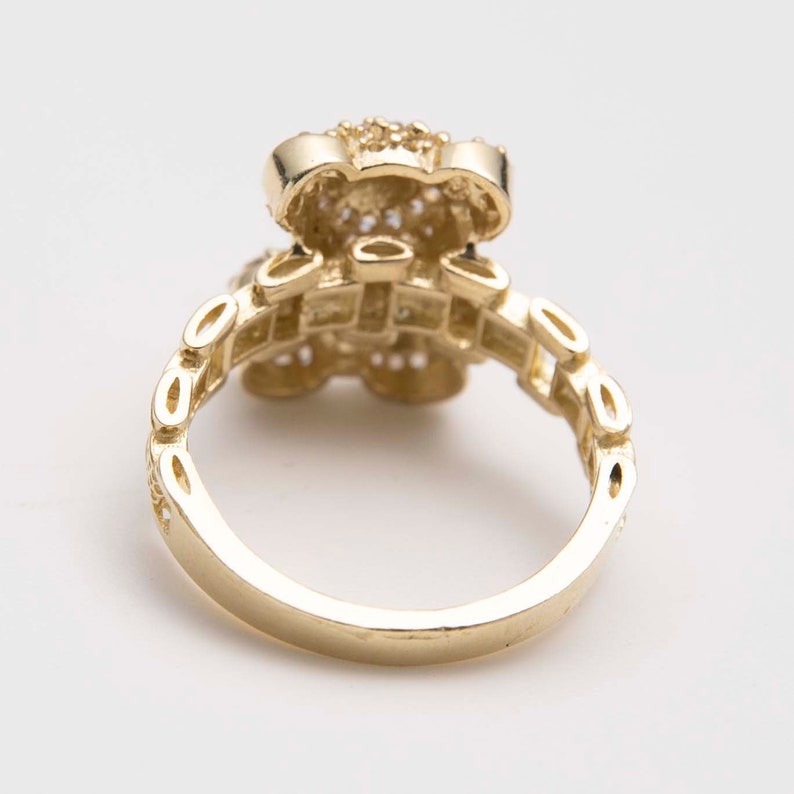 RX Watch Band Chain Bear Ring Custom Gold Plated Engraved Ring