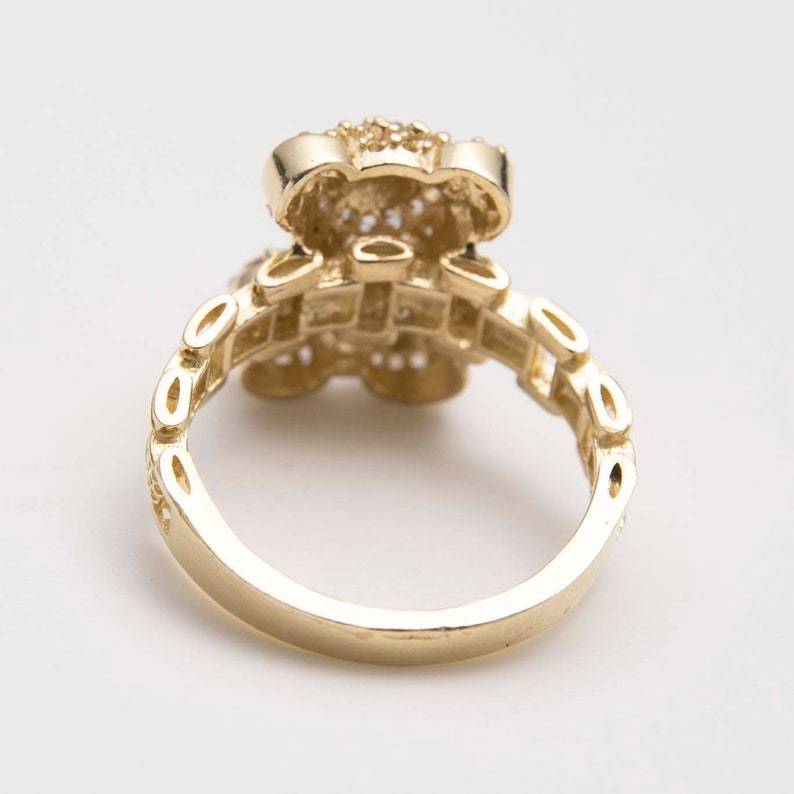 RX Watch Band Chain Bear Ring Custom Gold Plated Engraved Ring