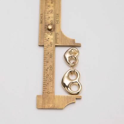 Puffed Heart Dangle Earrings Gold Plated Stud Earrings