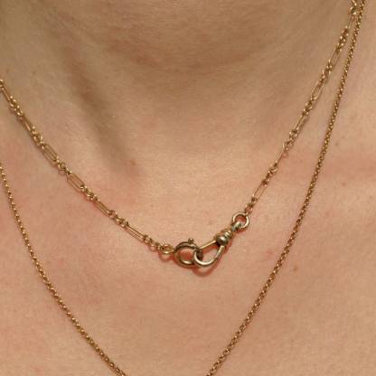 Watch Chain Albert Necklace Vintage Gold Plated Chain Necklace 