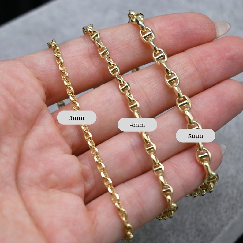 Puffed Mariner Chain Bracelet Gold Plated Bracelet